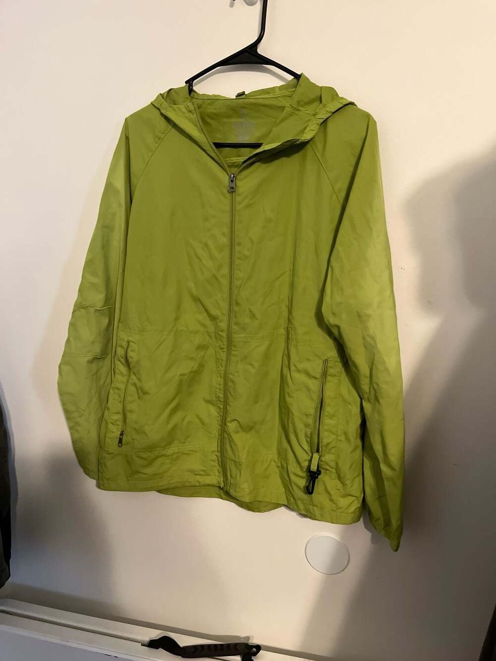 Elevate Women's Kinney Packable Jacket Lime Green Full Zip Hooded Windbreaker